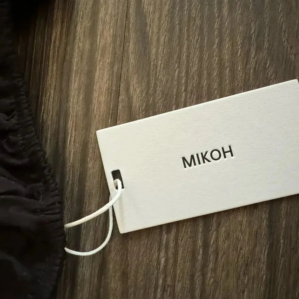 Mikoh Women’s Mini Crop Top Size Small Black Summer Stretch New Elastic Strap - Picture 9 of 10